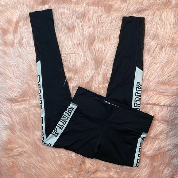 PINK Victoria’s Secret Ultimate Black & White Full‎ Length Leggings Size Small - Picture 1 of 7